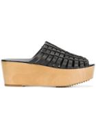 Rick Owens Strap And Rope Wedge Sandals - Black