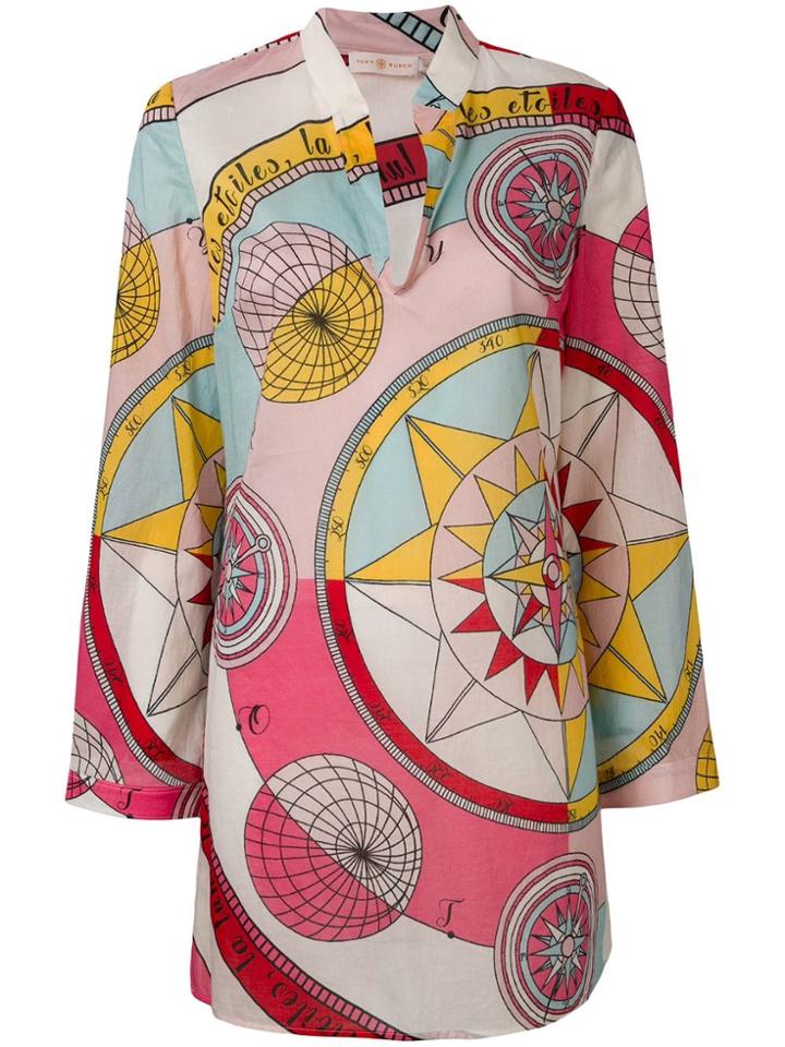 Tory Burch Celestial Chart Print Caftan - Pink