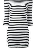 Zoe Karssen Off-shoulders Striped Dress, Women's, Size: Xs, Black, Polyester/viscose