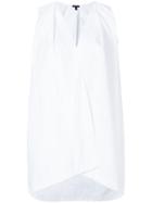 Jil Sander Navy Sleeveless V-neck Blouse - White
