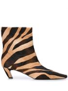 Khaite The Ankle Zebra Print Boots - Brown