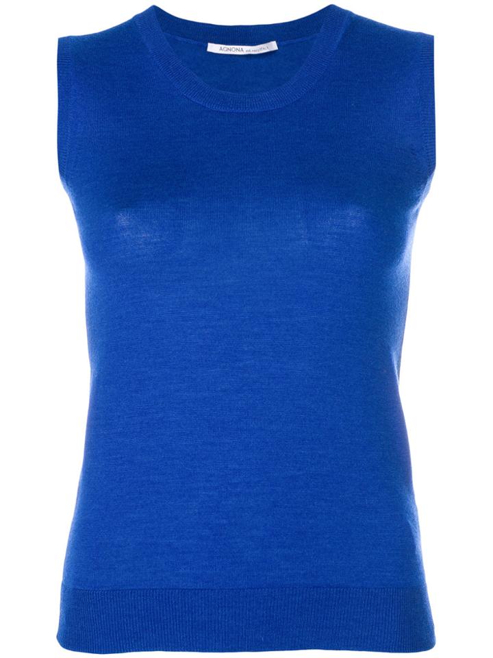 Agnona Knitted Tank - Blue