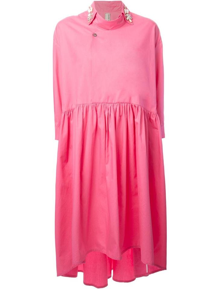 Antonio Marras Oversized Shirt Dress, Women's, Size: 42, Pink/purple, Cotton