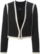 Lanvin Cropped Blazer, Women's, Size: 38, Black, Silk/acrylic/wool