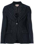 Miaou Striped Velvet Blazer - Black