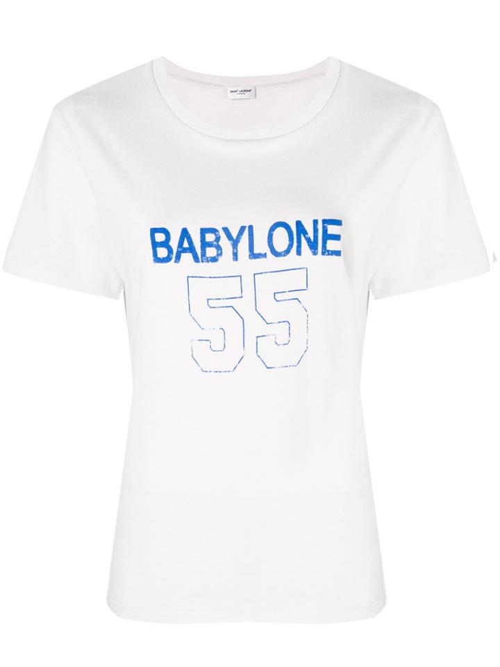 Saint Laurent Babylone Print T-shirt - Nude & Neutrals