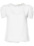 Adam Lippes Satin Crepe Short Sleeve T-shirt - White
