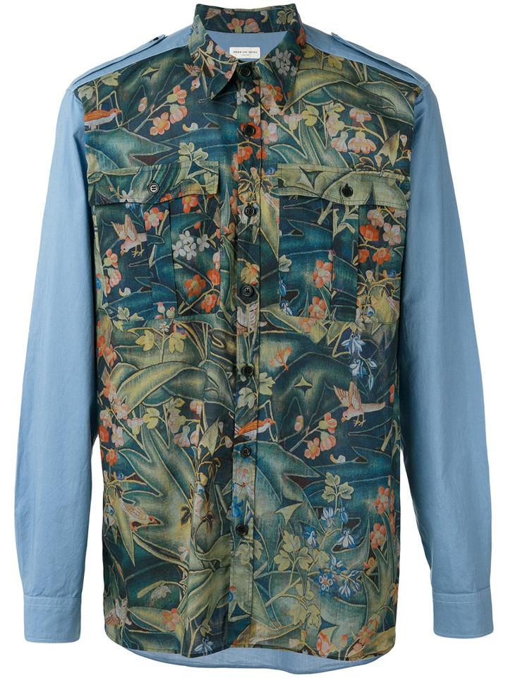 Dries Van Noten - Longsleeved Printed Shirt - Men - Cotton - 48, Blue, Cotton