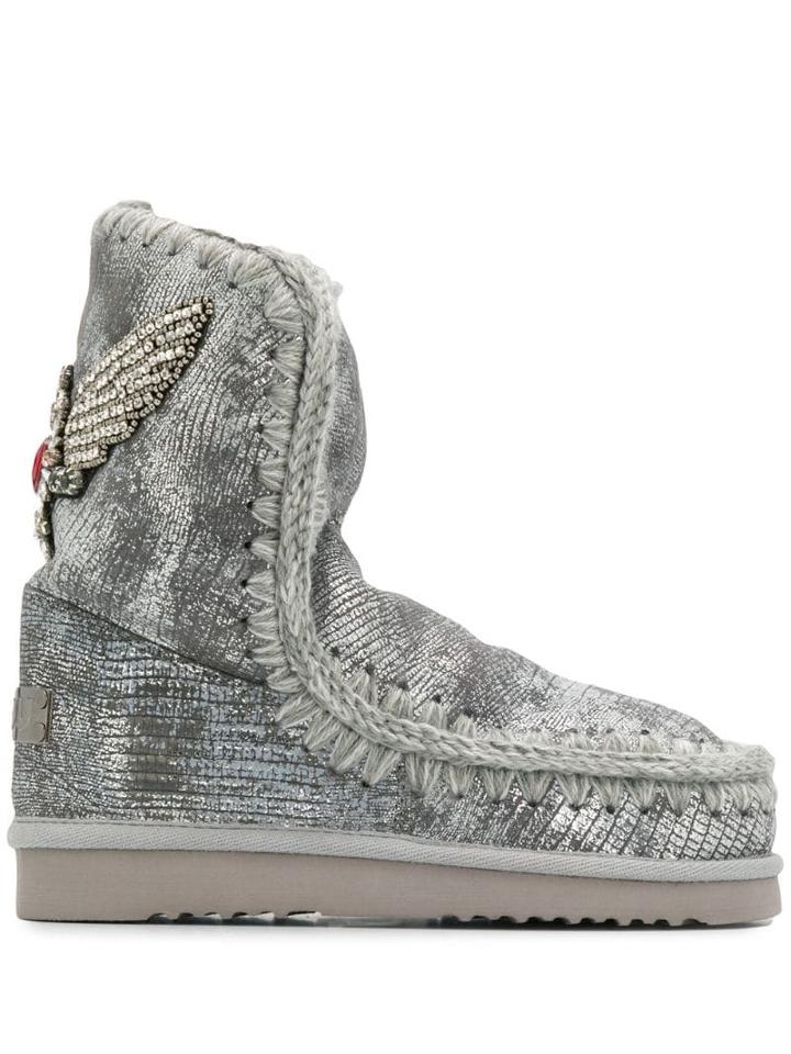 Mou Mou Fw101006c Eskimo 24 Eagle Patch Gksiro Leather/fur/exotic