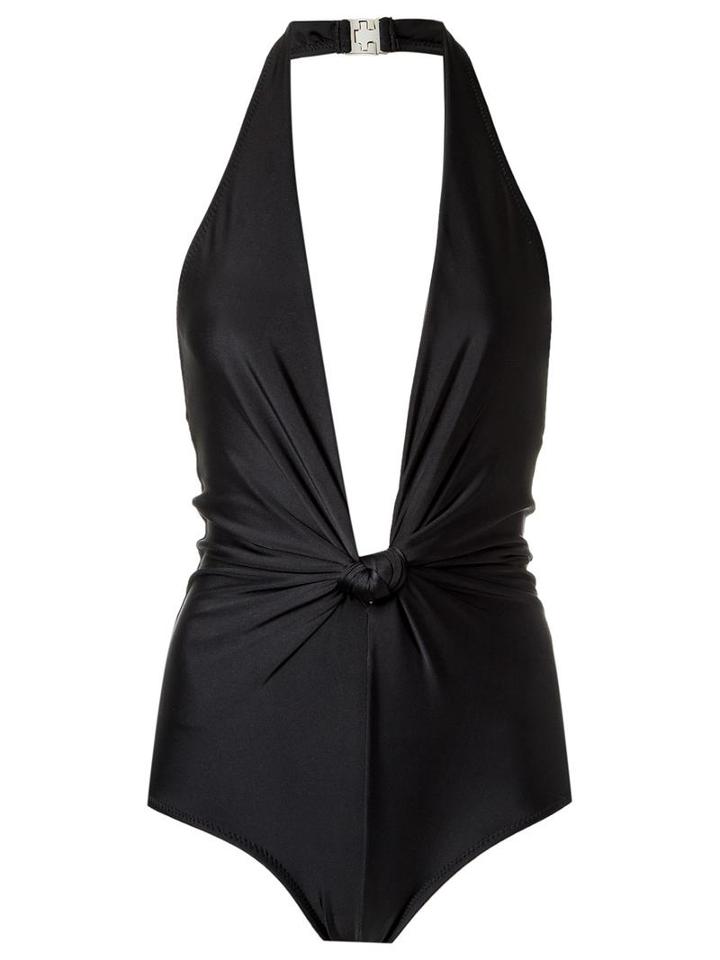 Giuliana Romanno Deep V Neck Swimsuit, Women's, Size: P, Black, Polyimide/spandex/elastane