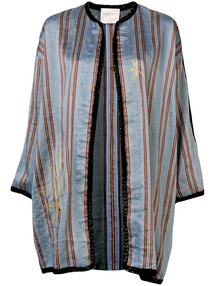 Forte Forte Striped Satin Jacket - Blue