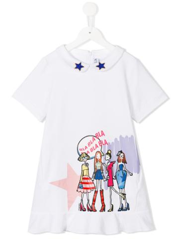 Simonetta - Printed Dress - Kids - Cotton/spandex/elastane - 4 Yrs, White