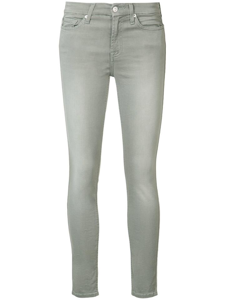 7 For All Mankind 'roxanne' Skinny Jeans, Women's, Size: 25, Grey, Cotton/polyester/spandex/elastane