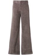 Tela High-waisted Corduroy Trousers - Grey