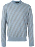 Dolce & Gabbana Striped Jumper, Men's, Size: 46, Blue, Cotton