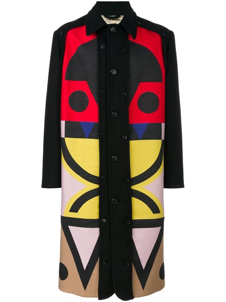 Walter Van Beirendonck 'frame' Coat, Men's, Size: Medium, Black, Silk/polyamide/virgin Wool