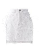 Loulou Feather Embellished Mini Skirt - White