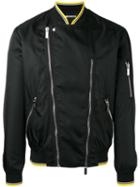 Dior Homme Zipped Biker Jacket, Men's, Size: 46, Black, Polyamide/polyester/cupro