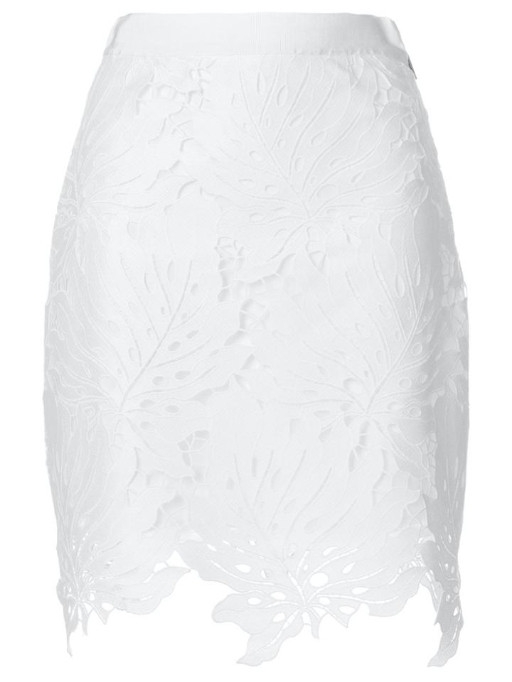Msgm Macramé Lace Skirt - White