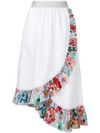 I'm Isola Marras Printed Frill Trim Wrap Front Skirt - White