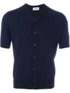 Ballantyne Short Sleeve Cardigan, Men's, Size: 46, Blue, Cotton