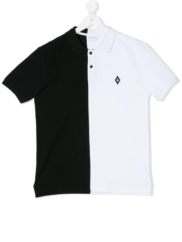 Marcelo Burlon County Of Milan Kids Colour Block Logo Embroidered Polo