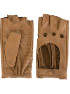 Zanellato Perforated Fingerless Gloves, Women's, Nude/neutrals, Leather