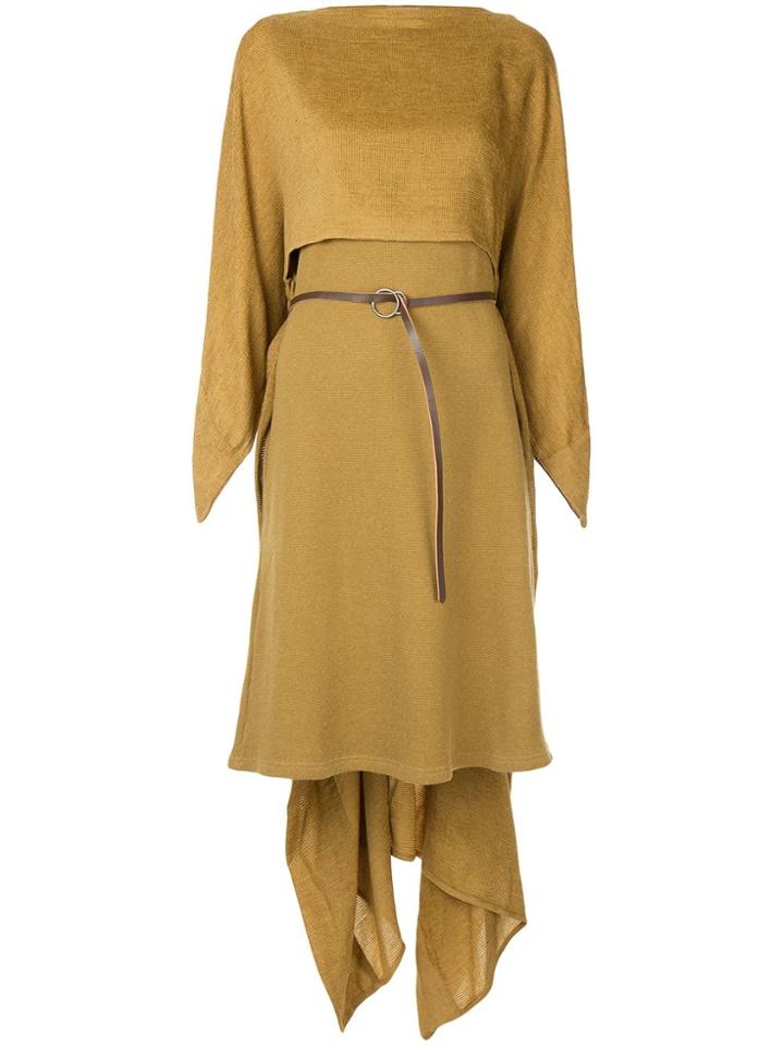 Nehera Asymmetrical Mid-length Dress - Brown