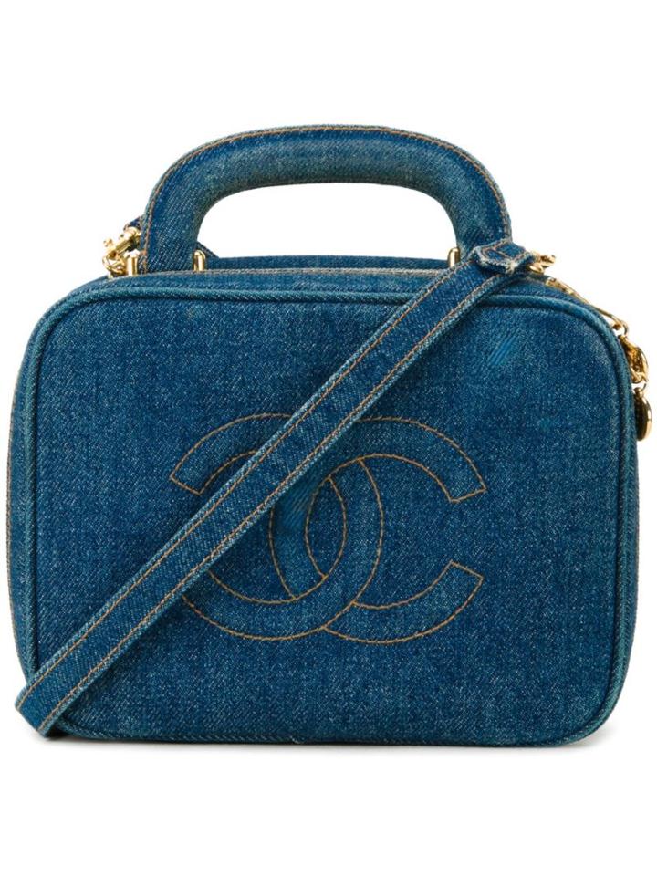 Chanel Vintage Denim Vanity Case, Blue