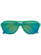 Stella Mccartney Kids Colour Block Aviator Sunglasses, Boy's, Green