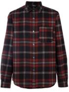 A.p.c. Plaid Button Down Shirt, Men's, Size: Large, Black, Nylon/wool