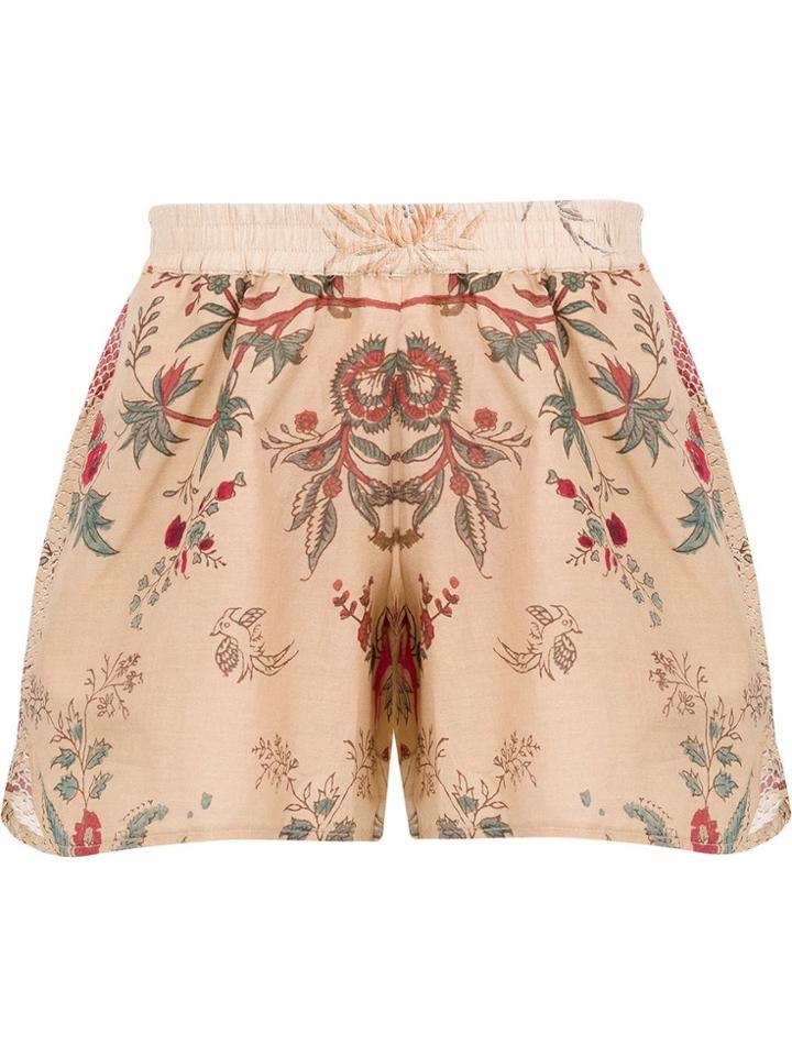 Pierre-louis Mascia Floral Print Shorts - Neutrals