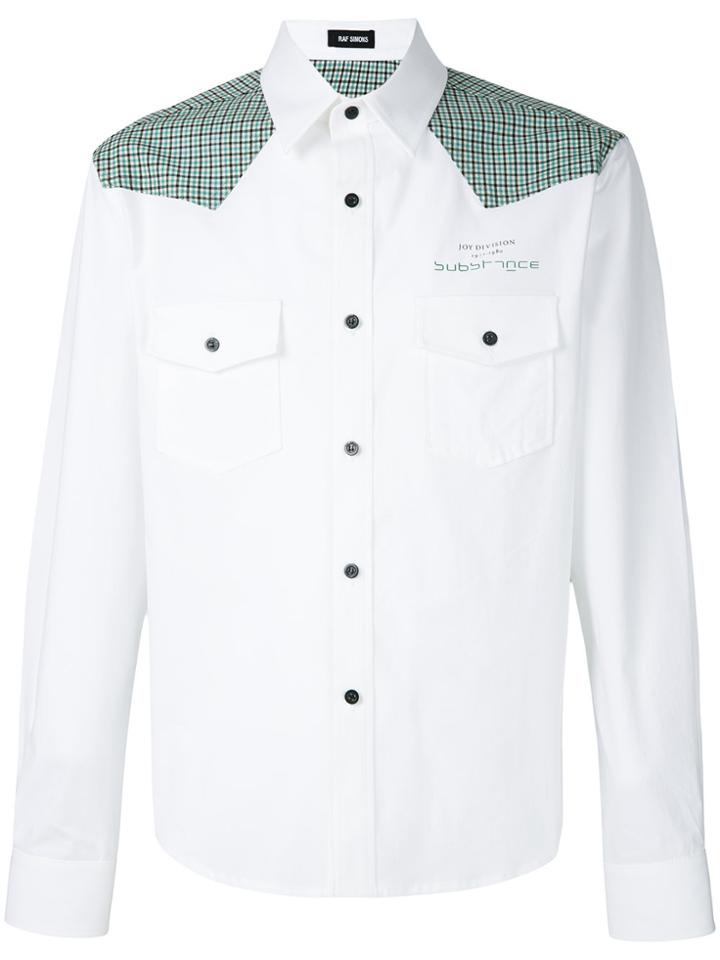 Raf Simons Checked Shoulder Shirt - White