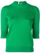 Fendi Logo Embroidered Top - Green