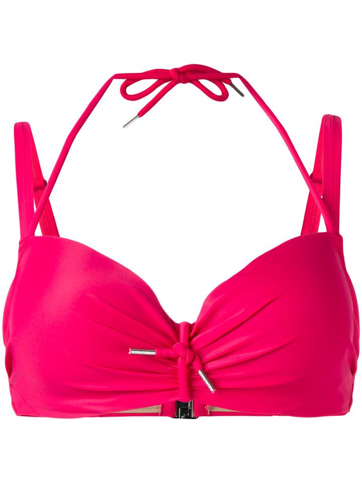 Marlies Dekkers - Musubi Plunge Bikini Top D-size + - Women - Nylon/polyester/spandex/elastane - 75e, Pink/purple, Nylon/polyester/spandex/elastane