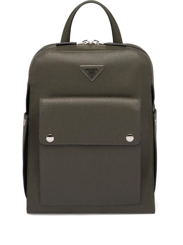 Prada Logo Plaque Backpack - Green
