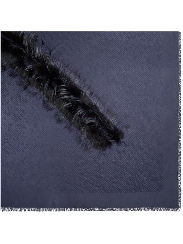 Fendi Touch Of Fur Shawl - Blue