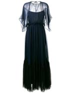 No21 - Shift Maxi Dress - Women - Silk/acetate - 42, Blue, Silk/acetate