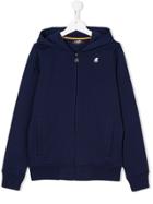 K Way Kids Teen Logo Zip-up Hoodie - Blue