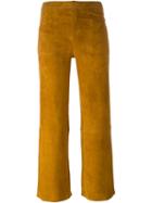 Stouls Aymeline Trousers, Women's, Size: Xs, Brown, Lamb Nubuck Leather/cotton/spandex/elastane