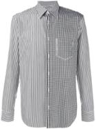 Maison Margiela Blocked Stripe And Gingham Shirt - Black