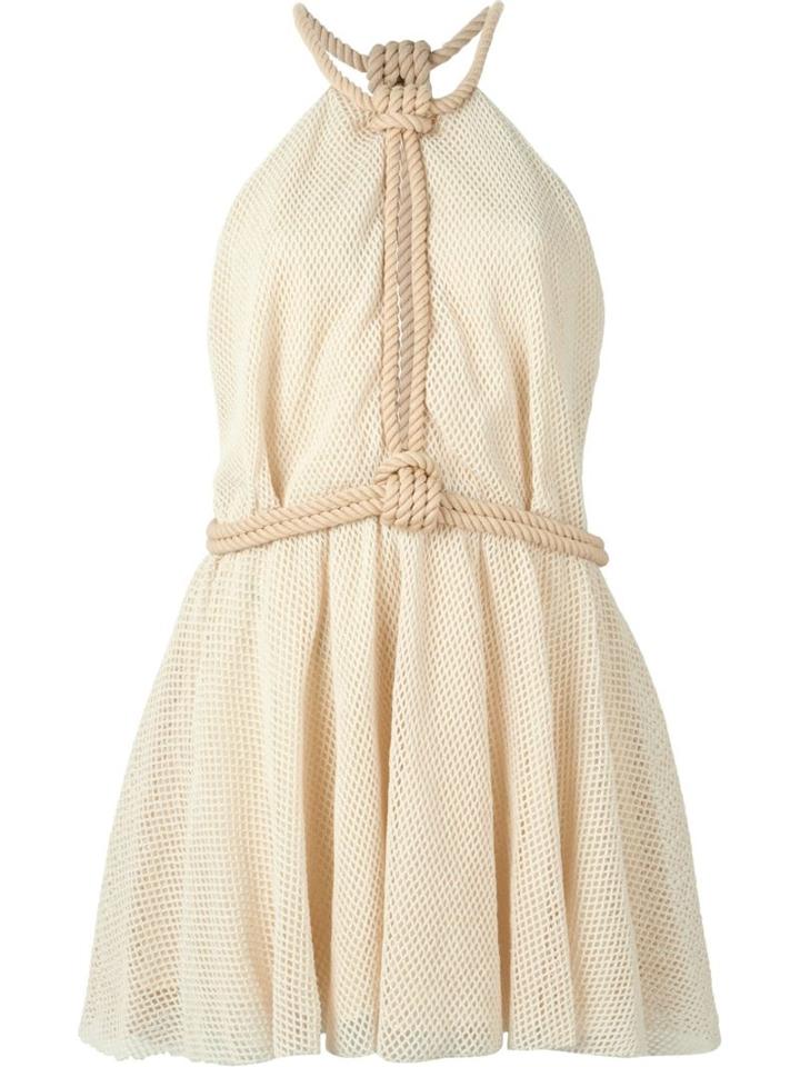 Jay Ahr Rope Detail Mini Dress, Women's, Size: 36, Nude/neutrals, Cotton
