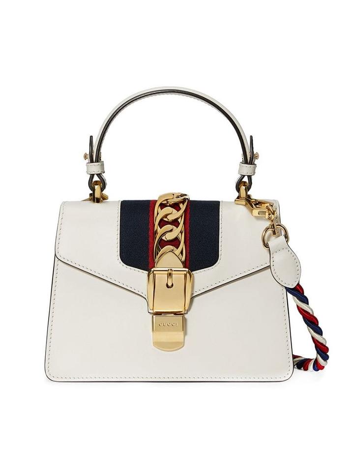 Gucci White Sylvie Small Leather Shoulder Bag