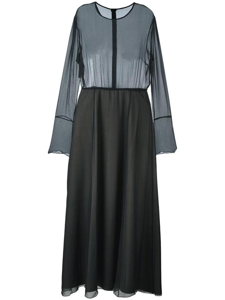 Andrea Ya'aqov Sheer Layer Dress, Women's, Size: Small, Black, Cotton/silk/spandex/elastane