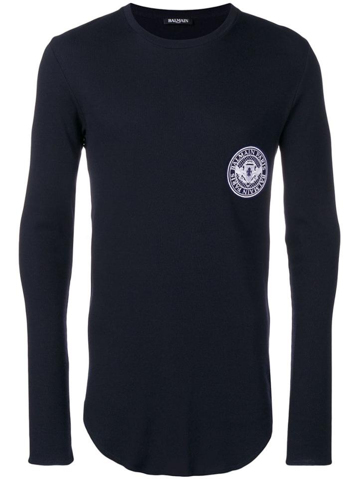 Balmain Slim-fit Jersey Top - Blue