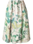 Agnona Sequin Floral Pattern Skirt - White