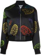 Moschino Cropped Boot Print Jacket, Women's, Size: 40, Black, Rayon/wool