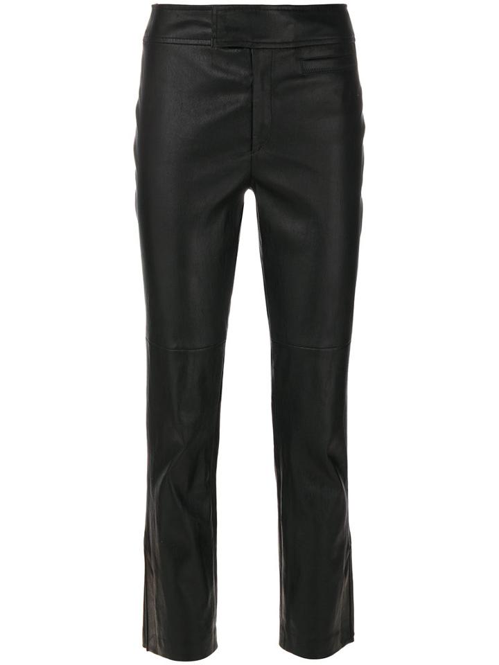 Isabel Marant - Straight Leg Trousers - Women - Cotton/lamb Skin/spandex/elastane - 36, Black, Cotton/lamb Skin/spandex/elastane