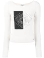 Moschino Vintage Printed Long Sleeve T-shirt - Nude & Neutrals