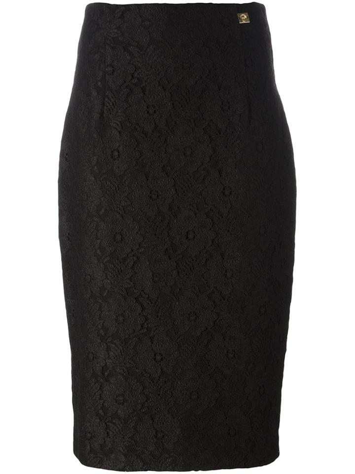 Cavalli Class Lace Pencil Skirt - Black